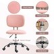 preview thumbnail 6 of 7, Teddy Fleece Fabric Office Chair with Swivel Wheels, Vanity Chair with Adjustable Height, 360° Rolling Swivel Task Chair - N/A