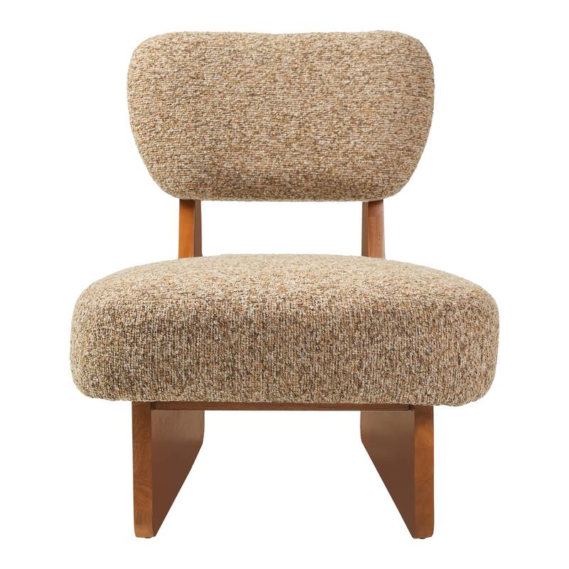Christopher Knight Home - Vincent Polyester Upholstered Lounge Chair with Solid Wood Base (Set of 2)