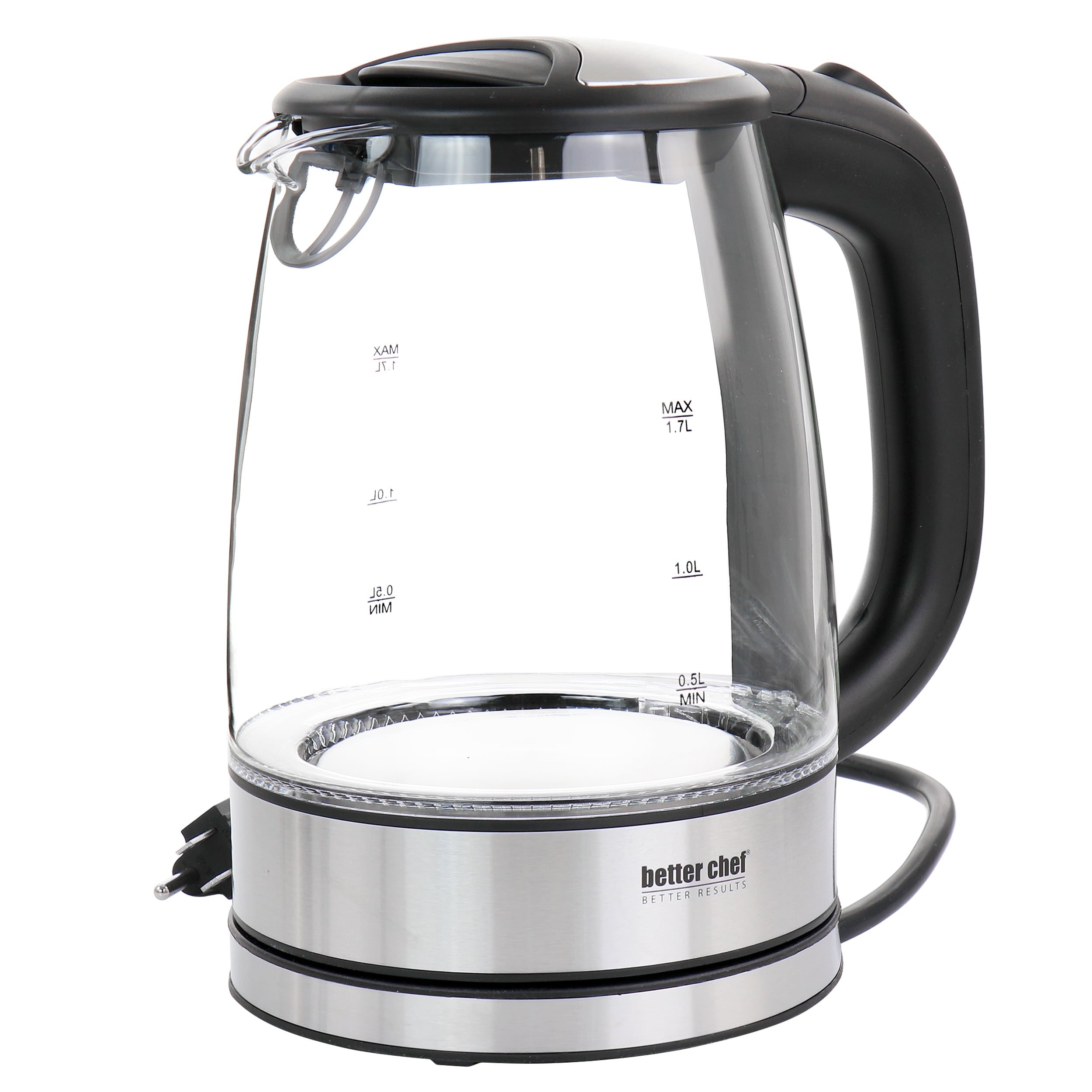 Chef Man Electric Kettle, 1.7 Liters, Cordless Glass
