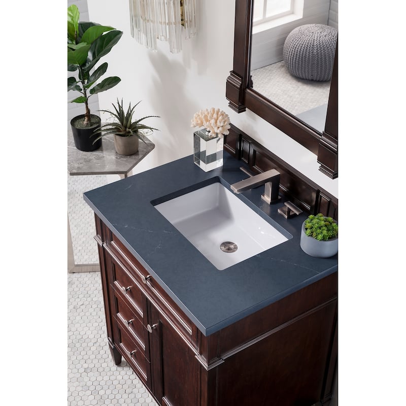 James Martin Vanities Brittany 30" Single Vanity, Burnished Mahogany - 30 x 23.50 x 34