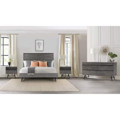 Makena Modern 4 Piece Acacia Wood Bedroom Set