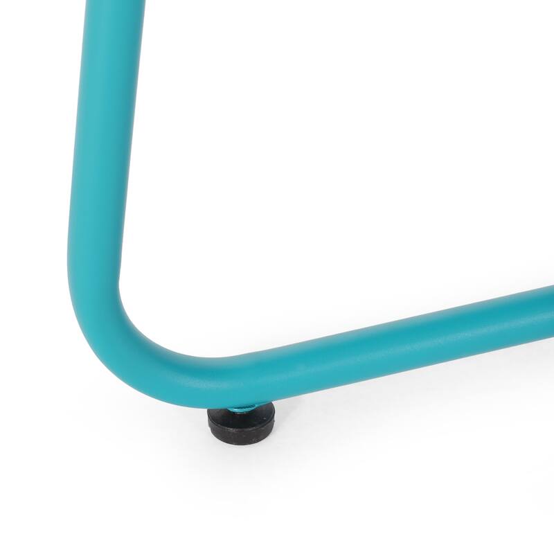 Outdoor Teal 18in Side Table for Garden Use