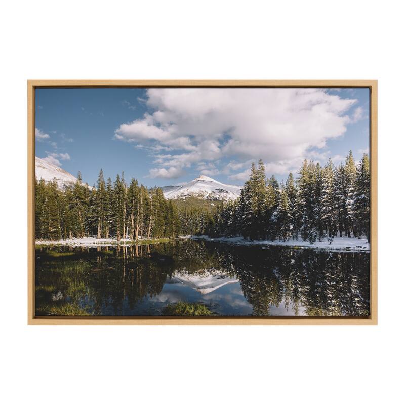 Kate and Laurel Sylvie Mountain Reflection Canvas by Patricia Hasz