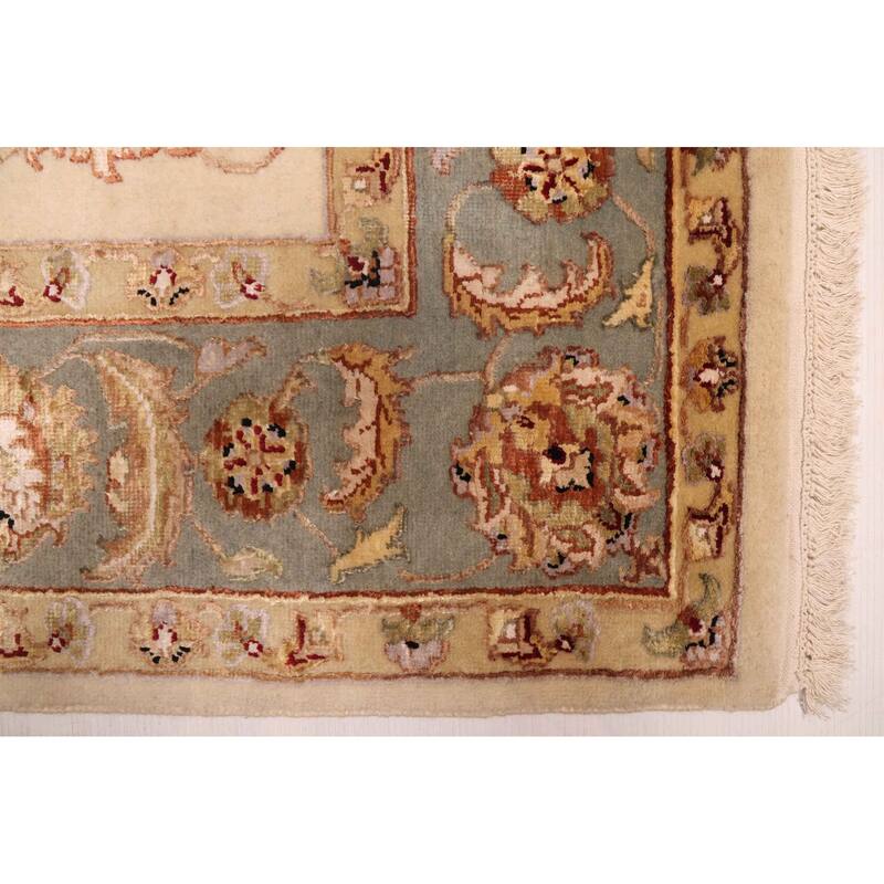 ECARPETGALLERY Hand-knotted Mirzapur Ivory Viscose, Wool Rug - 6'0 x 8'9