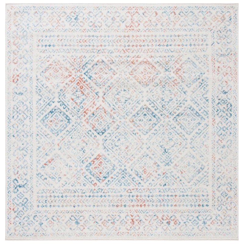 SAFAVIEH Tulum Phebe Rustic Moroccan Boho Rug - 6'7" Square - Ivory/Terracotta