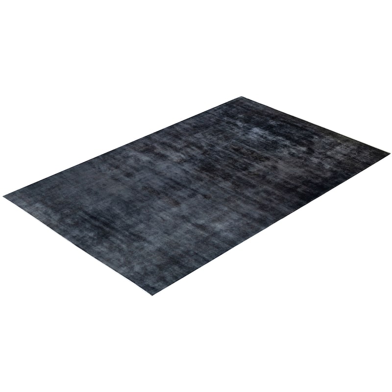 Overton Handknotted Wool Vintage Inspired Contemporary Overdyed Gray Area Rug - 14' 10" x 9' 4"