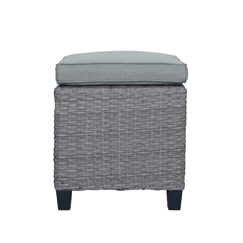 Roomfitters 6-Piece Outdoor Rattan Wicker Patio Garden Set with Sofa, Chair, Stools and Table
