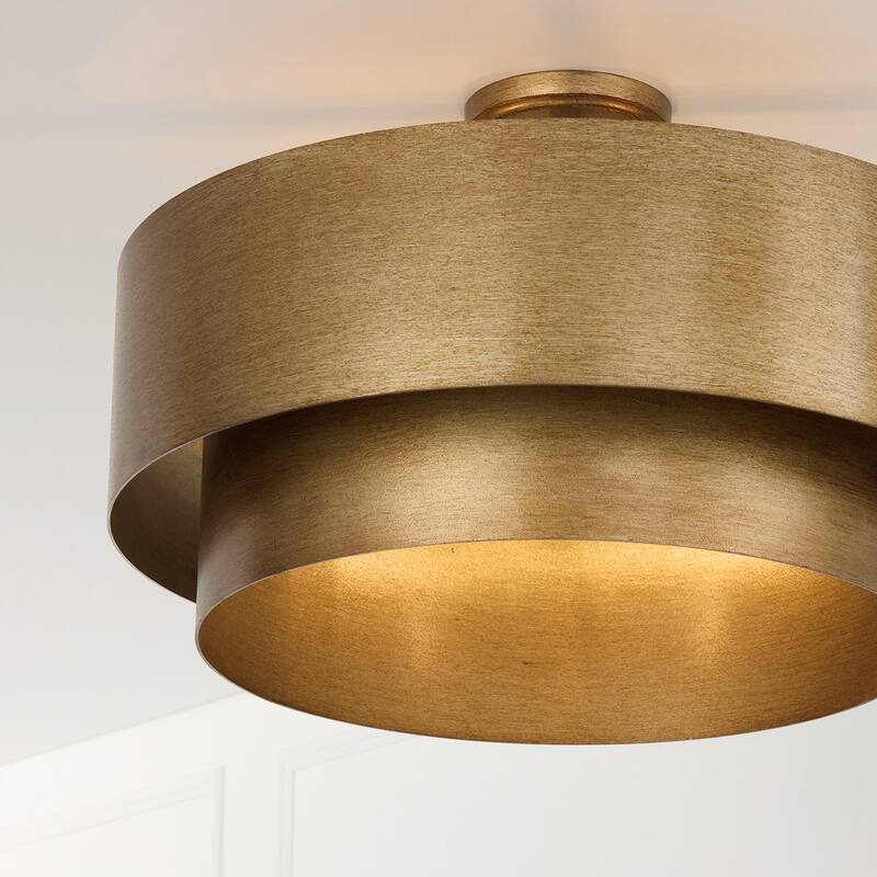 21" W x 14.5" H 4-Light Dual Mount Tiered Pendant in Mystic Luster - 21"W x 14.5"H