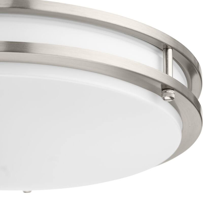 Abide Collection 5-CCT Integrated LED Brushed Nickel Contemporary 14" Medium Flush Mount Light - 14 in x 14 in x 2.83 in
