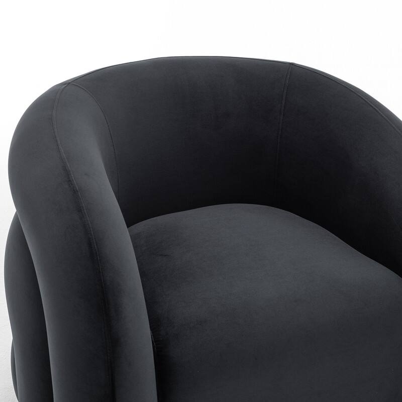 SEYNAR Modern Glam Velvet 360 Degree Swivel Accent Armchair with Tufted Back Set of 2