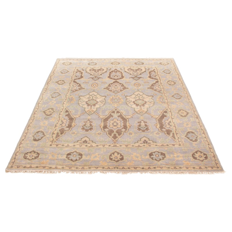 ECARPETGALLERY Hand-knotted Royal Oushak Grey Wool Rug - 7'11 x 9'9