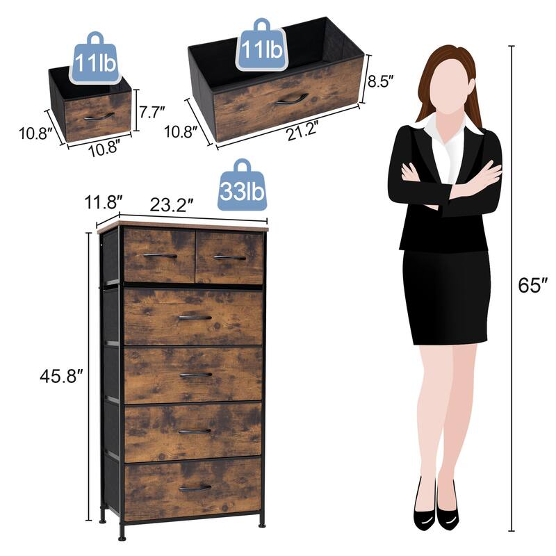 6-drawer Chest Vertical Dresser Storage Tower by Crestlive Products