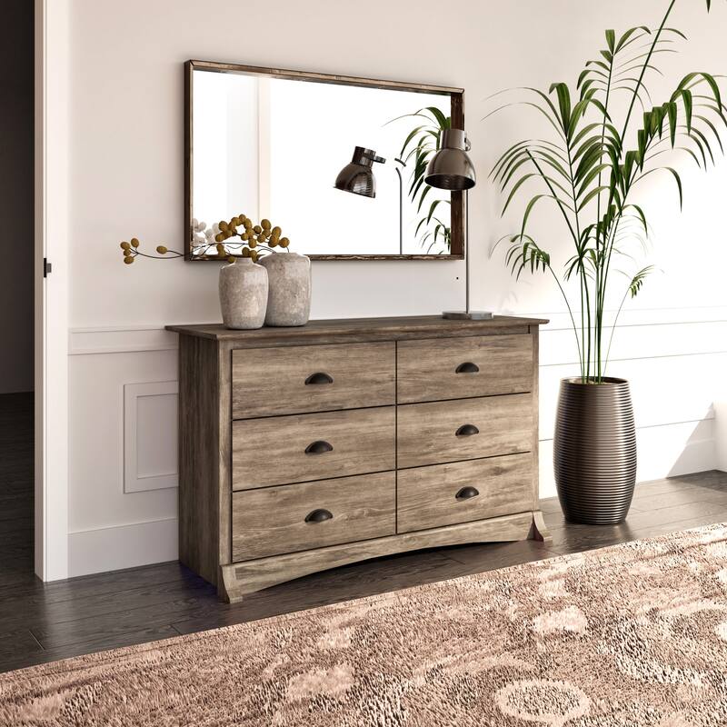 Porch & Den Commerce Black 6-drawer Condo-sized Dresser