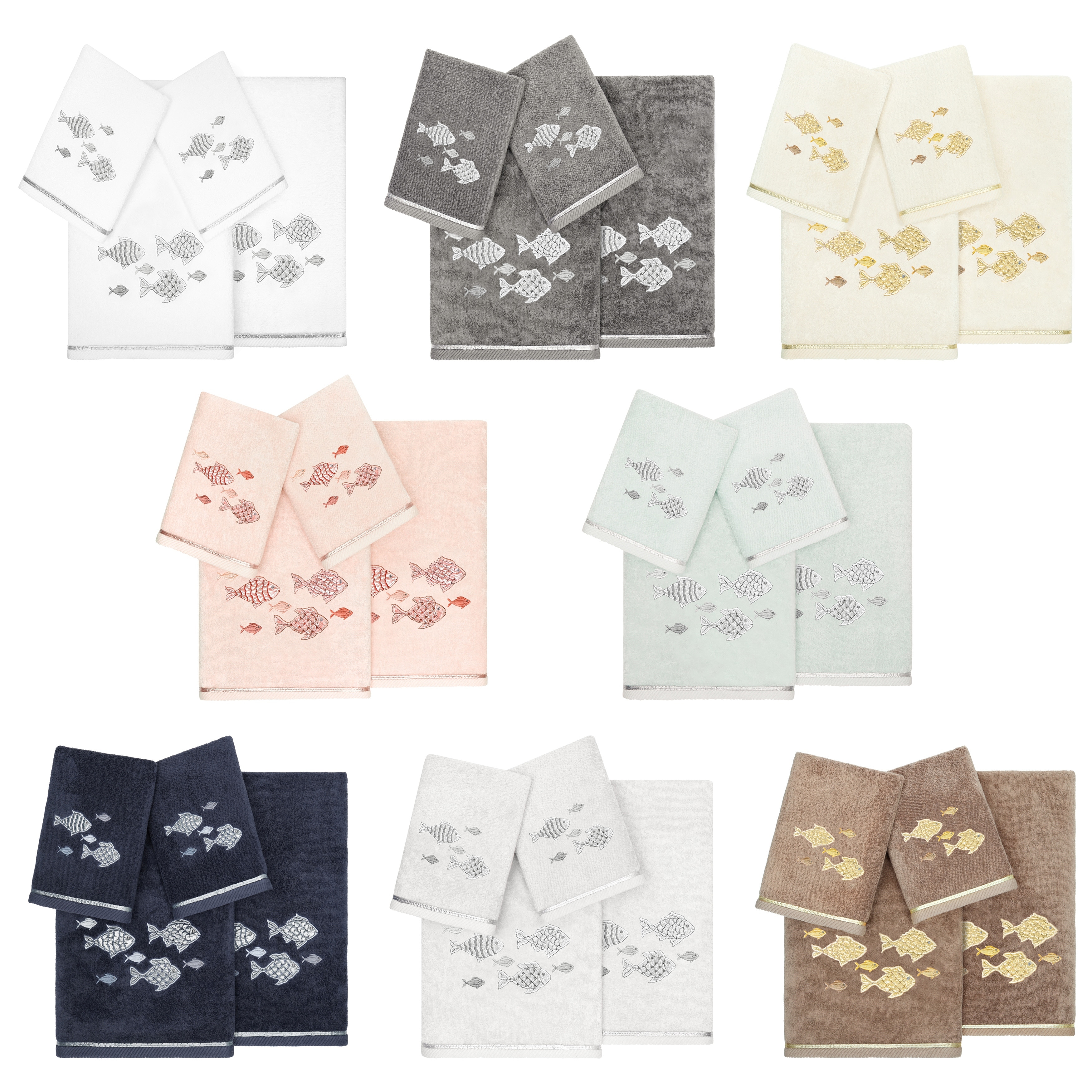 Authentic Hotel and Spa Turkish Cotton Figi 4PC Embellished Towel Set