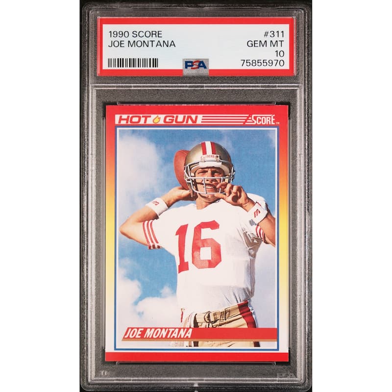 Joe Montana 1990 Score Football Card #311 Graded PSA 10 - 8'6" x 11'6"