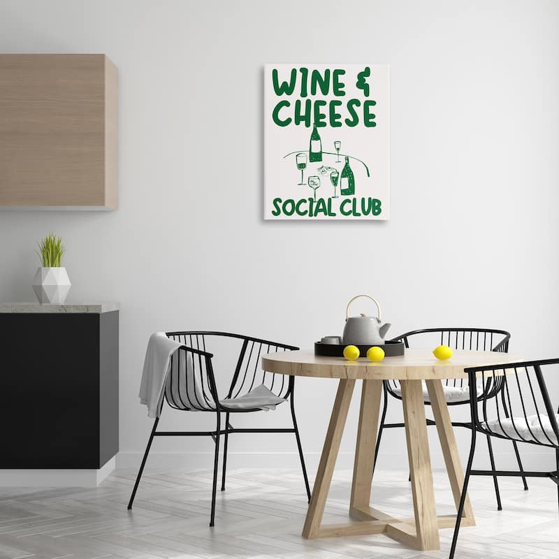 Stupell Wine & Cheese Social Club Canvas Wall Art Design By House of Lulu