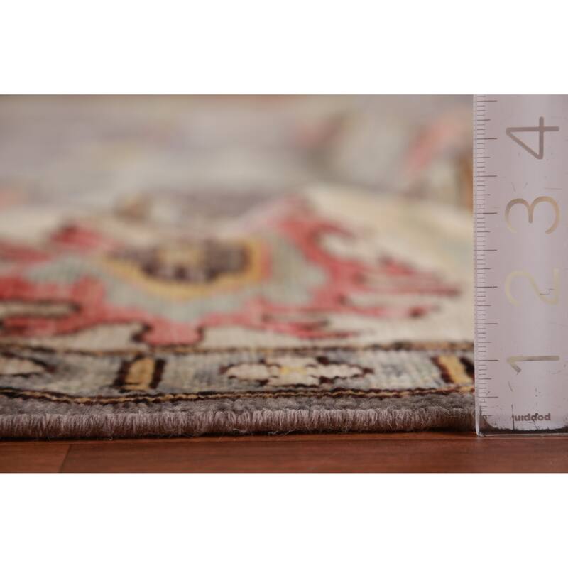 Hand Knotted Oriental 100% Wool Carpet Transitional All-Over Greys & Charcoal Oushak Area Rug - 13' 9'' X 10' 1''