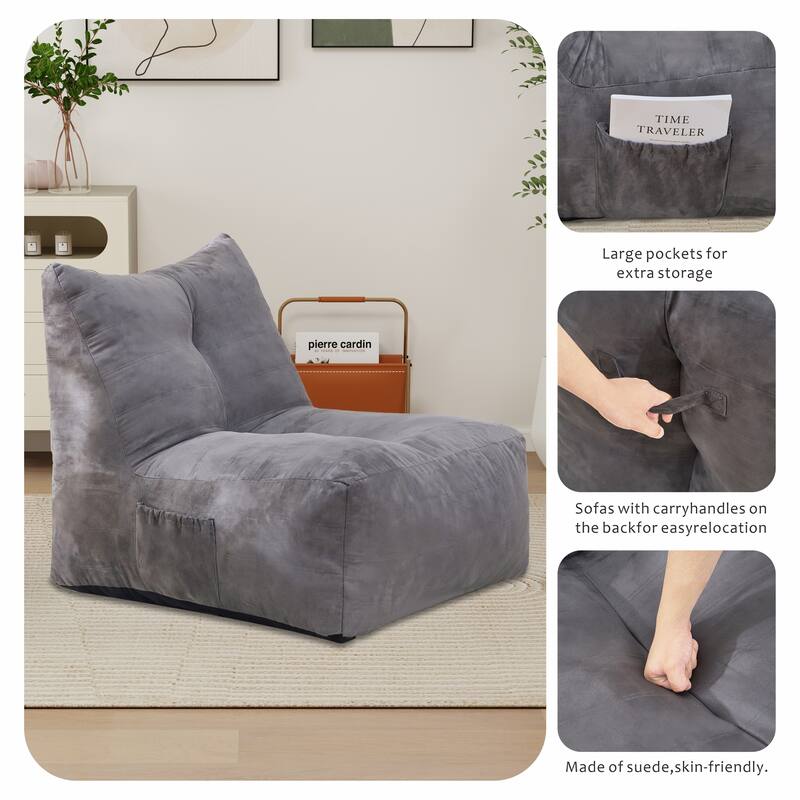 Bean Bag Chair,Lazy Floor Sofa Couch with Pocket