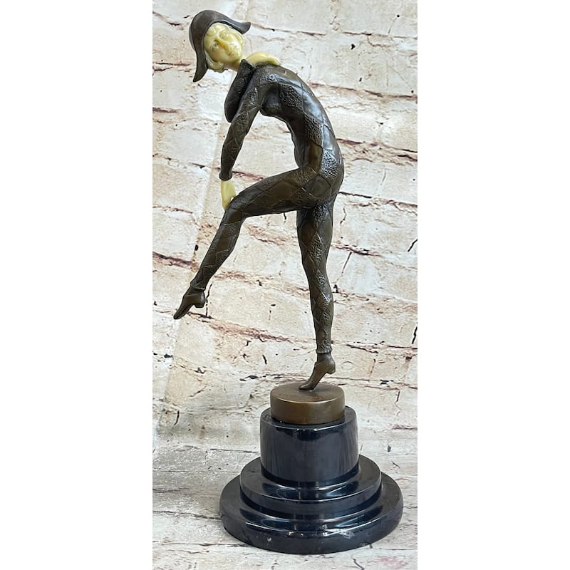 Signed D.H Chiparus Napoleon Dancer Bronze Marble Statue Sculpture Figurine Deco