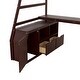 preview thumbnail 37 of 83, Loft Bed Frame wDesk and Storage Staircase, Wood Loft Bed with 7 Drawers and 2 Shelves, Kid's Loft Bed Study Bed with Staircase