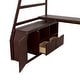 preview thumbnail 9 of 7, Twin Size Loft Bed with Seven Drawers, Pine Wooden Bed with 2 Shelves, Kid's Bed with Desk for Bedroom, Brown