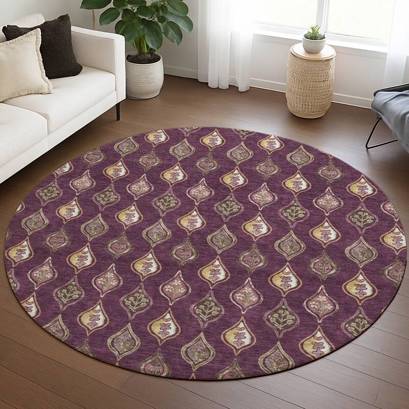 Machine Washable Indoor/ Outdoor Casual Greenwood Chantille Rug