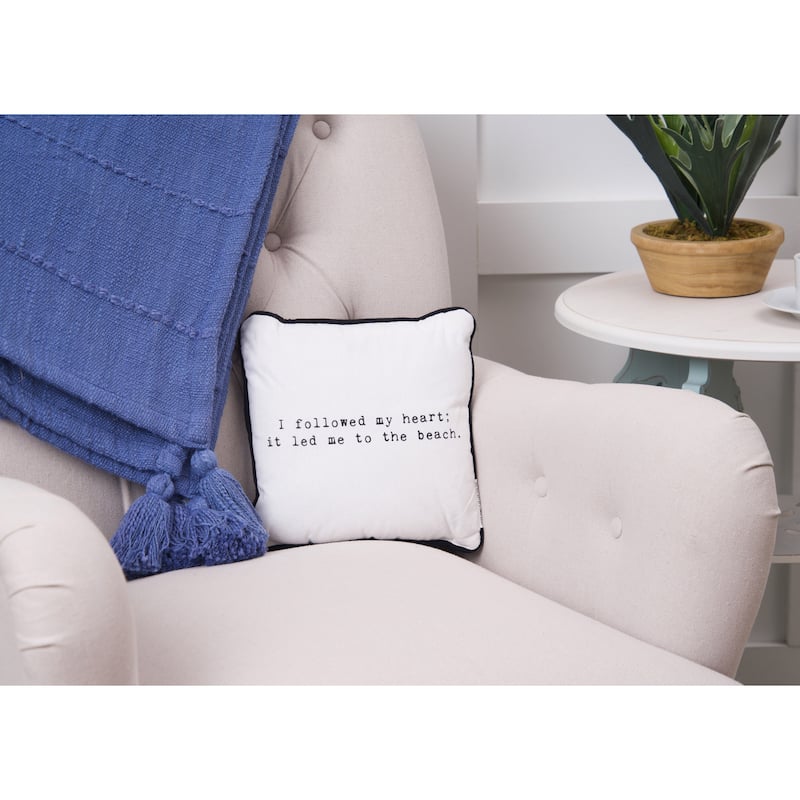 I followed my heart to the beach 10" x 10" Printed Throw Pillow