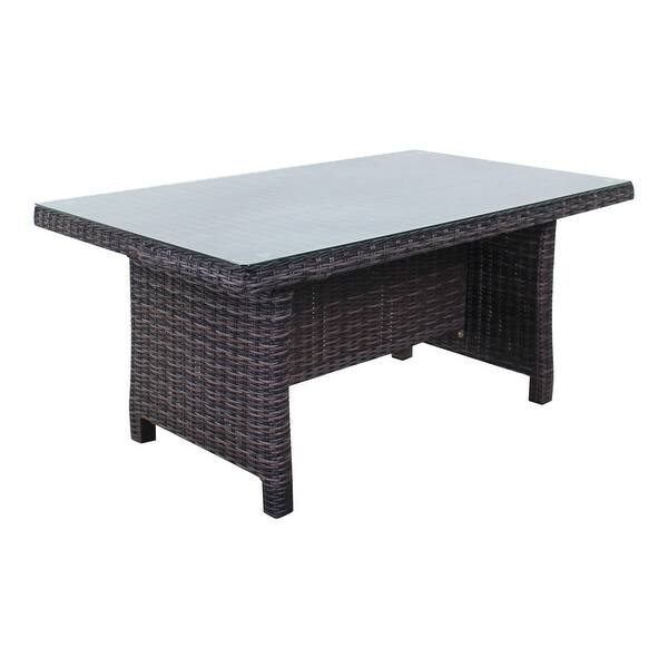 Courtyard Casual Cheshire Chow Height Dining Table Woven Top with Clear