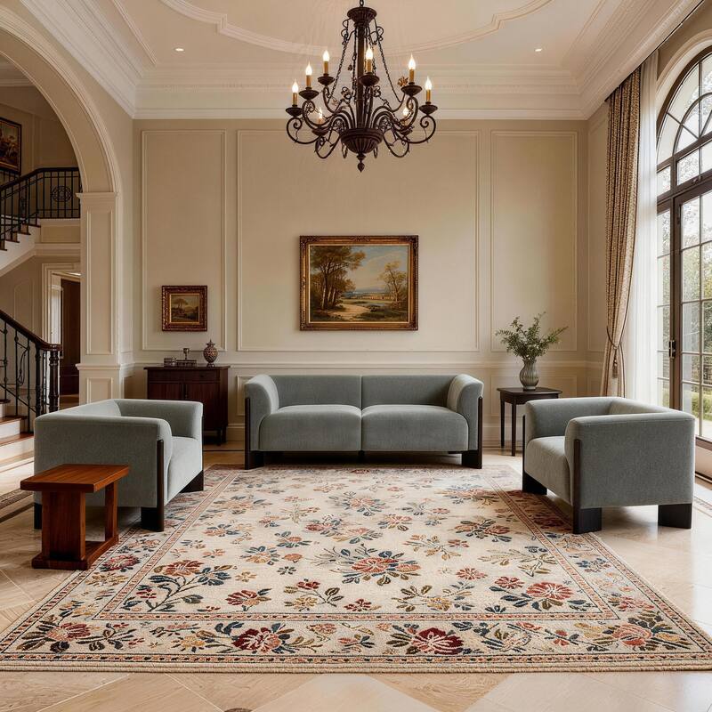 3-Piece Modern Loveseat Sofa Set with Armchair for Living Room