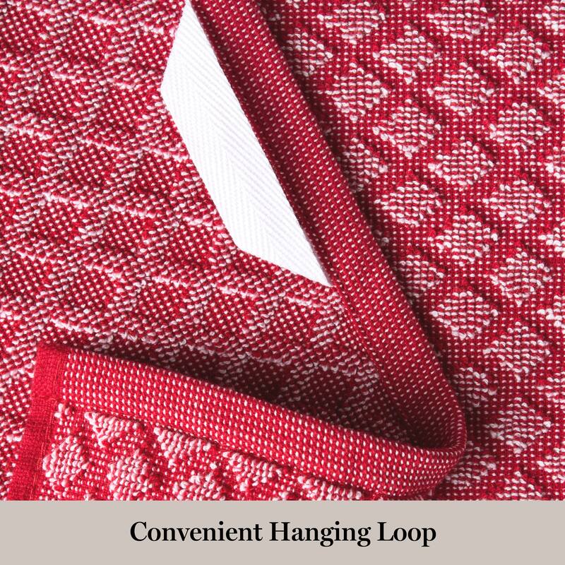 MARTHA STEWART Honeycomb Chambray Textured Kitchen Towel 4-Pack Set