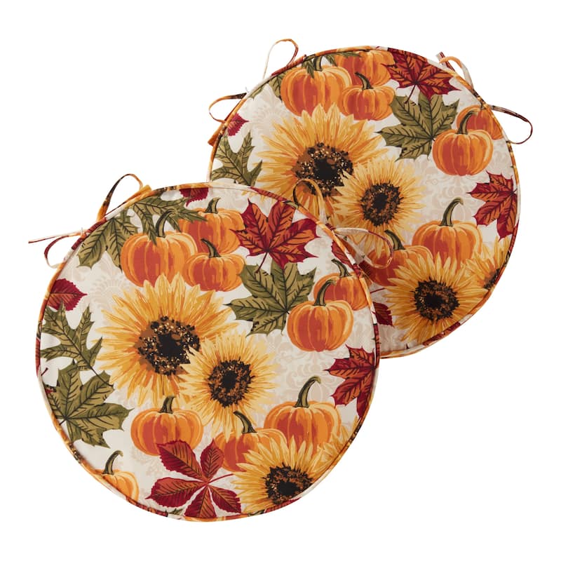 Greendale Home Fashions 18" Round Outdoor Chair Pad (Set of 2)