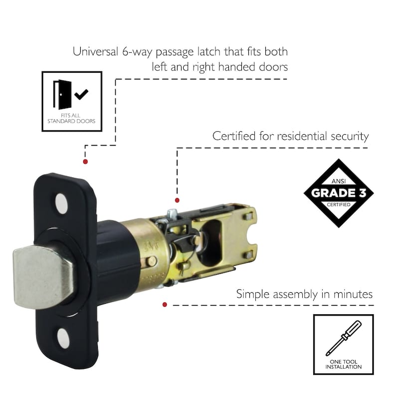 Design House 779322 6-Way Universal Passage Adjustable Latch
