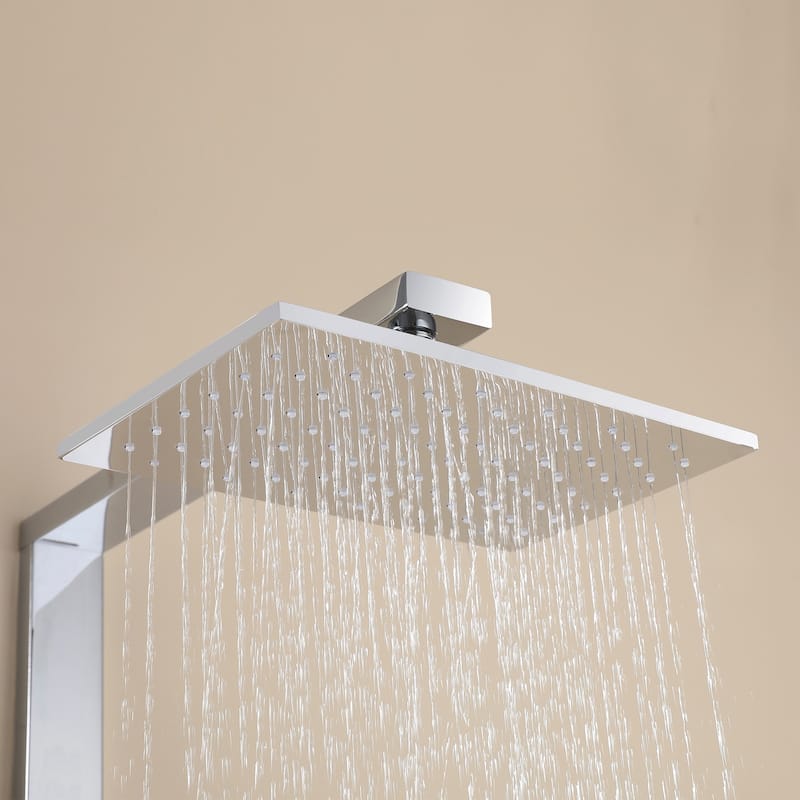 36"H Stainless Steel Exposed Rain Shower System With Handheld Shower (Valve Not Included)