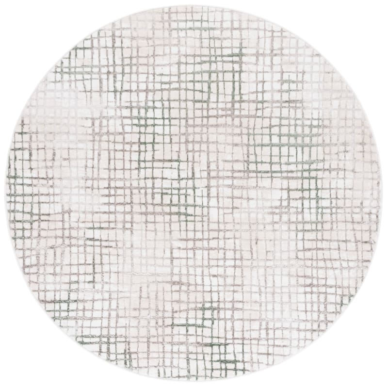 SAFAVIEH Orchard Greta Vintage Rug - 6'7" Round - Grey/Green Ivory