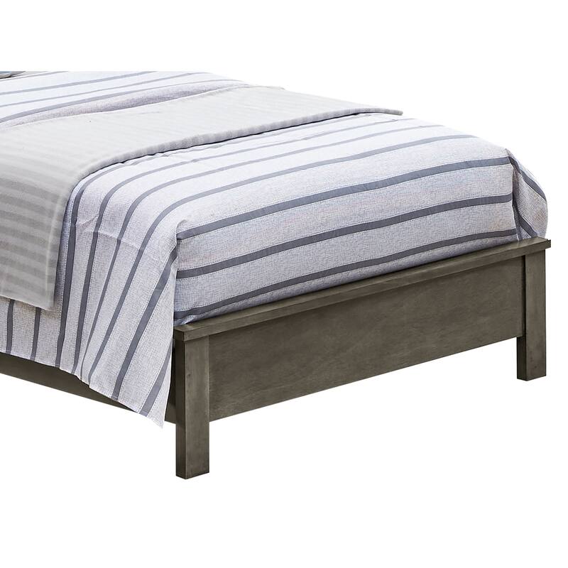 Twin Bed Retro Style Metal Frame Gray Relaxation Platform Bed