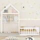 preview thumbnail 17 of 15, White Twin Size Wooden Floor Bed with Fence and Detachable Headboard for Kids