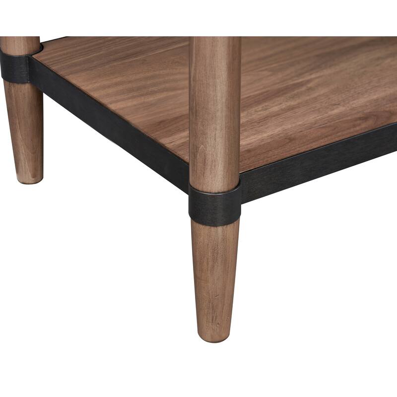 Bridgevine Home Tranquilty 26 inch One Drawer Nightstand, Minimal Assembly, Walnut Finish