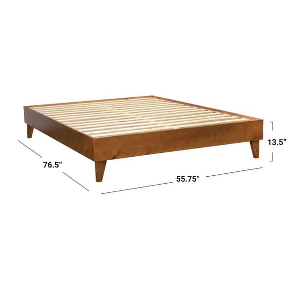 dimension image slide 28 of 30, Kotter Home Solid Wood Mid-century Modern Platform Bed