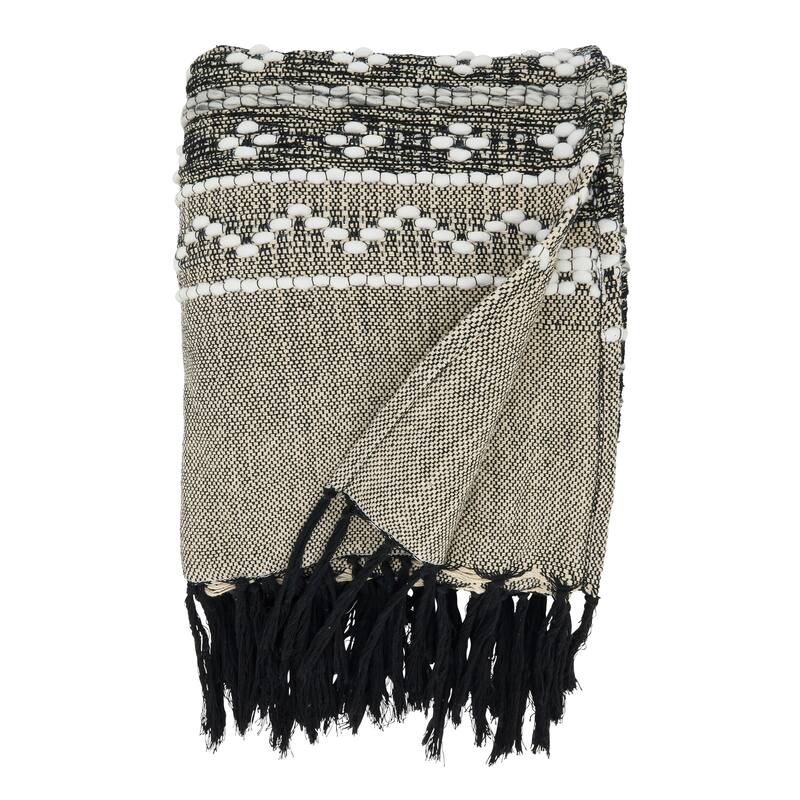 Artisanal Multi-Pattern Fringed Throw