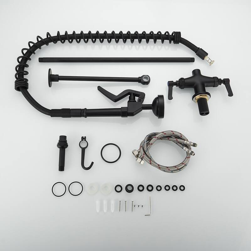WIZ Matte Black Commercial Restaurant Pull Down Sprayer Kitchen Faucet