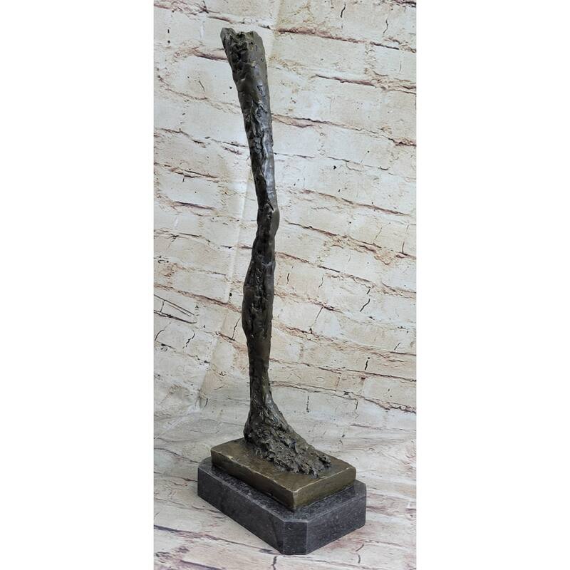 Leg By Alberto Giacometti - Bronze Metal Sculpture Statue On Marble Base