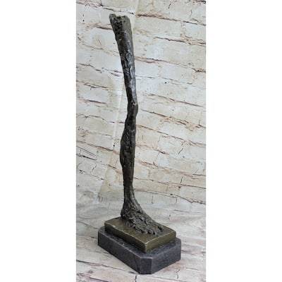 Leg By Alberto Giacometti - Bronze Metal Sculpture Statue On Marble Base