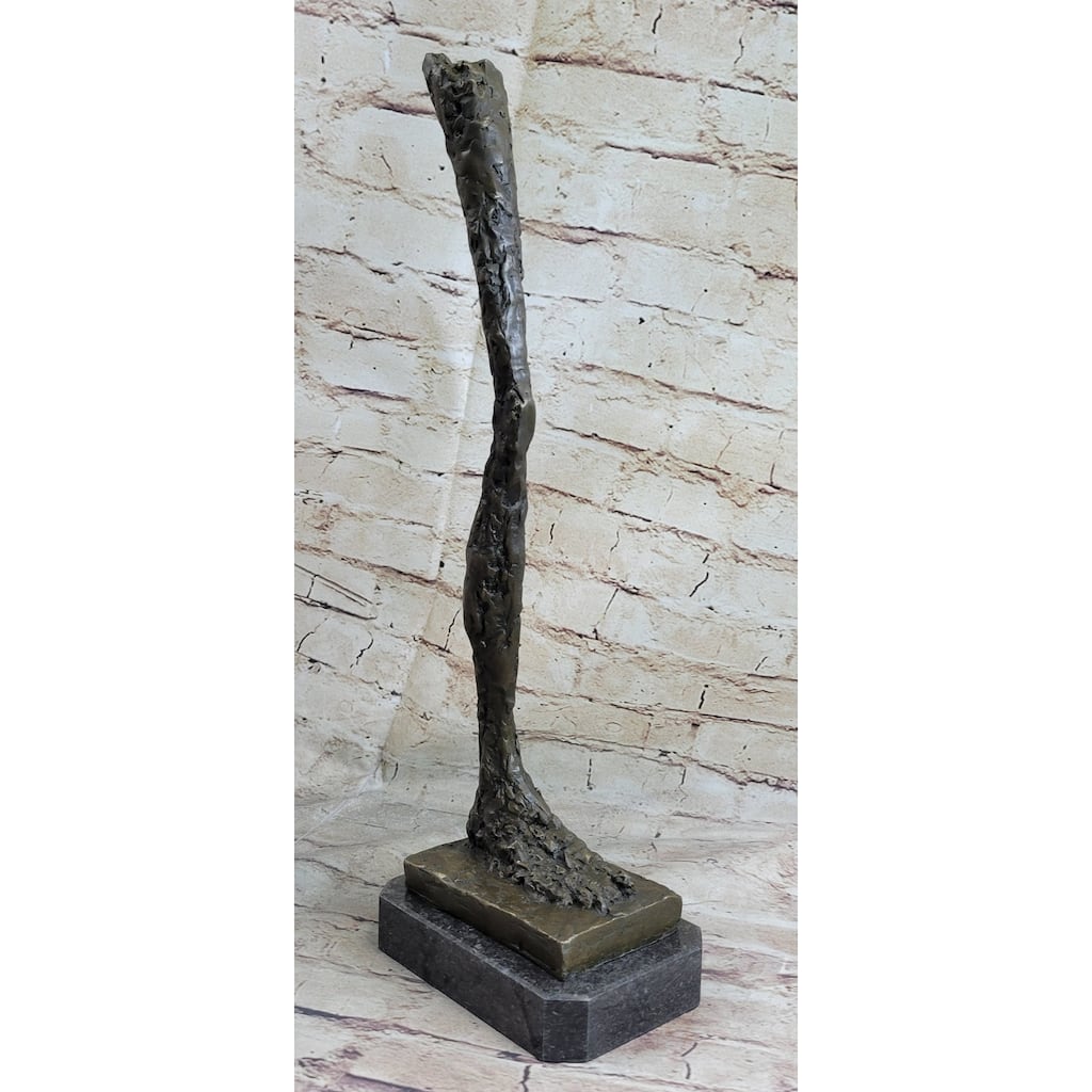 Leg By Alberto Giacometti - Bronze Metal Sculpture Statue On Marble Base