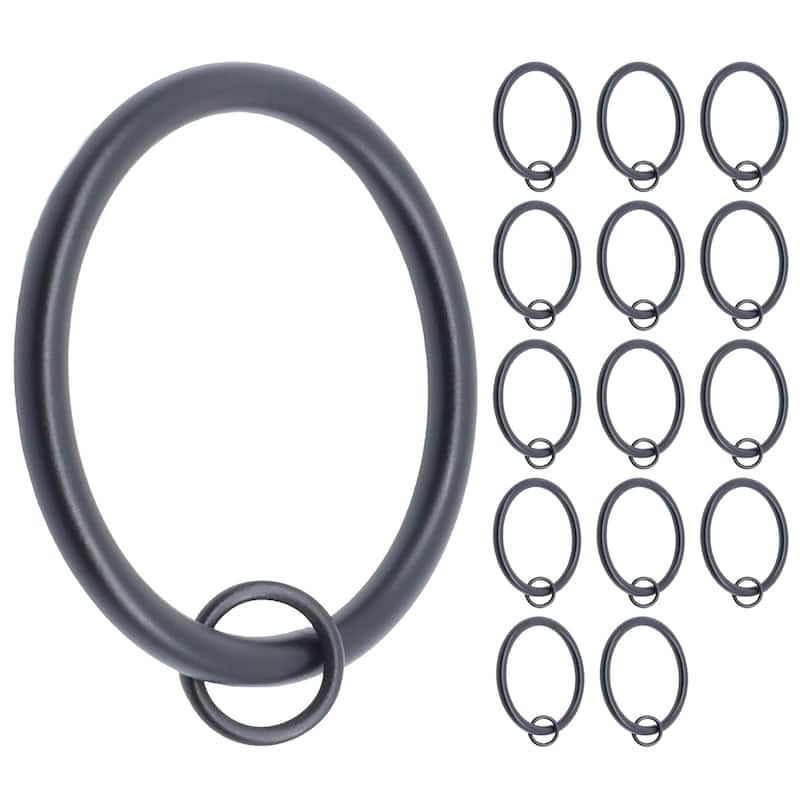 Meriville 2-Inch Inner Diameter Metal Flat Curtain Rings with Eyelets