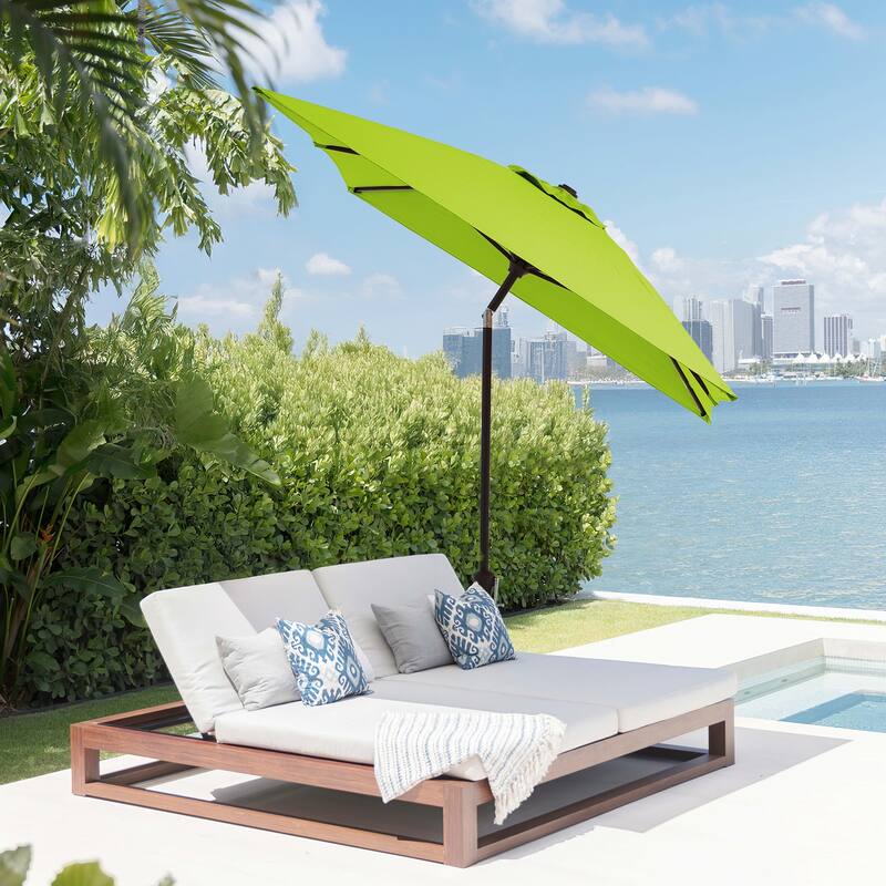 6.5*10ft Rectangular Patio Market Umbrella with Crank & Tilt, UV & Water-Resistant Canopy