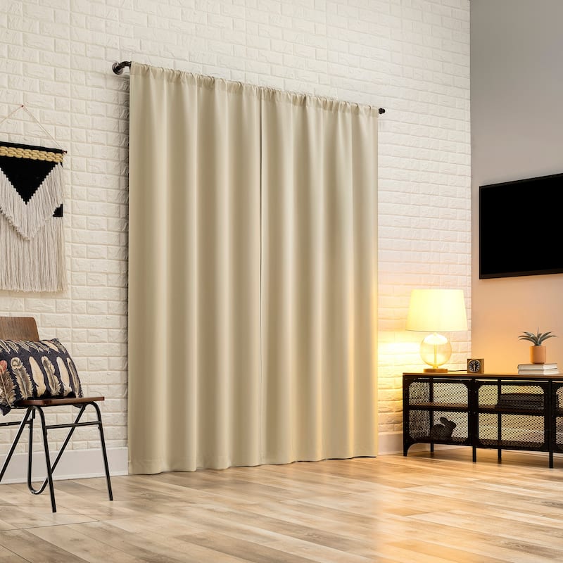 Sun Zero Bergen Theater Grade Extreme Total Blackout Rod Pocket 1-Piece Curtain Panel, Single Panel