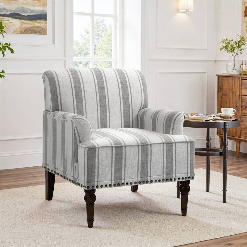 Vintage 29" W Patterned Striped Accent Chairs
