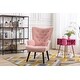 preview thumbnail 25 of 62, Fabric Upholstered Tufted Wingback Living Room Chair With Wooden Legs Pink