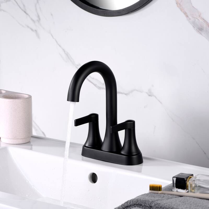 Luxier MSC11-T 4 in. Centerset 2-Handle Bathroom Faucet with Drain