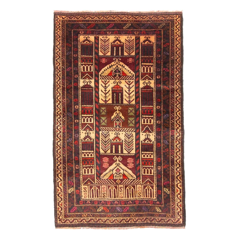 ECARPETGALLERY Hand-knotted Teimani Beige Wool Rug - 2'8 x 4'5